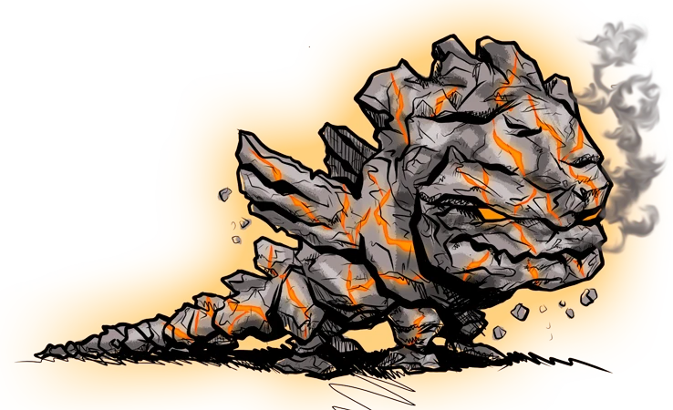 A boulder, an enormous stone creature