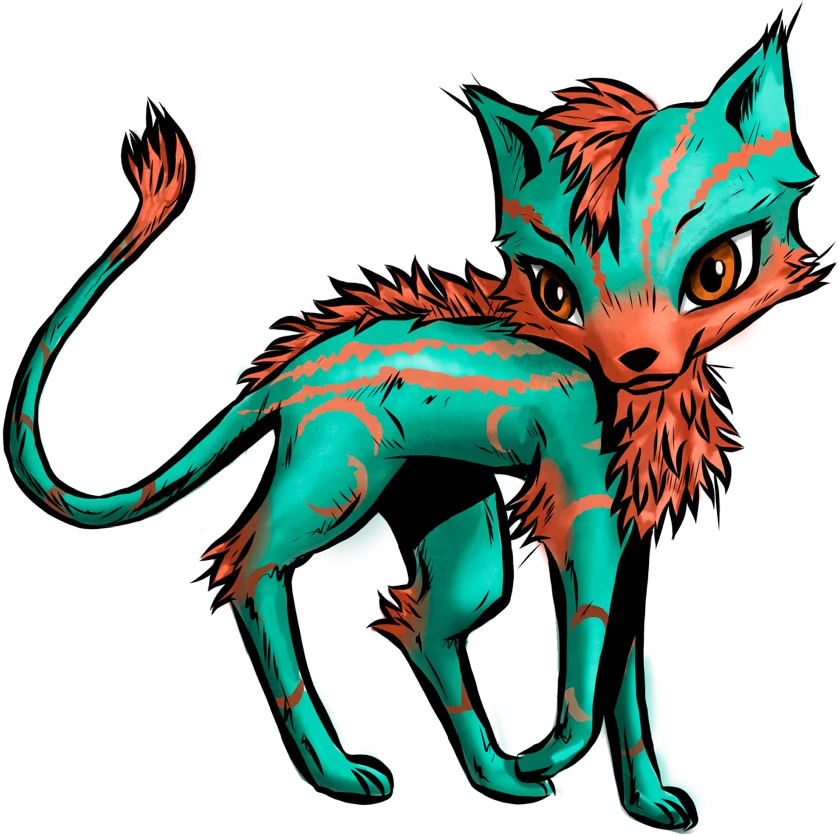 Gala the kint, teal and coral
