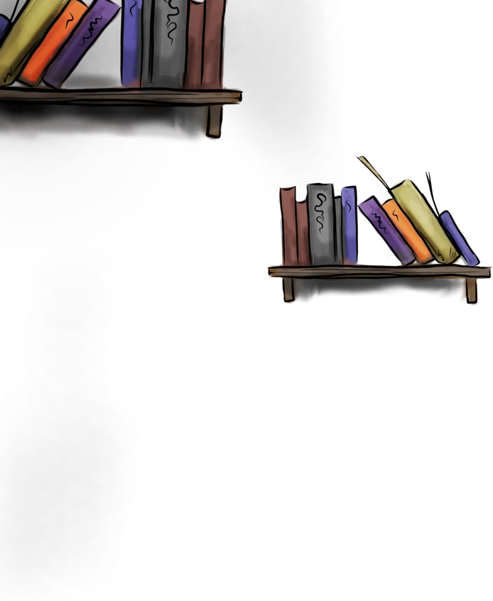 A shelf of Zelda's books